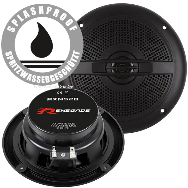 Renegade RXM52B 13cm Lautsprecher Marine Boxen Set Boot Bad Feuchtraum 160Watt - Bild 1 von 1