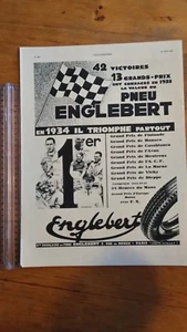 PUBLICITE ANCIENNE - PUB ADVERT 1934 Pneus Englebert - dos divers - Imagen 1 de 2