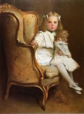 Ｏｉｌ　ｐａｉｎｔｉｎｇ john white alexander - Portrait of a Young Girl with Her Doll 36"