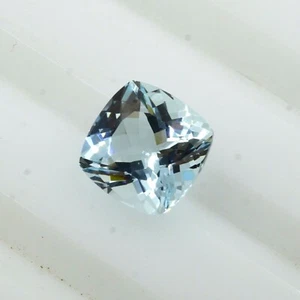 NATURAL AQUAMARINE GEMSTONE CUSHION CUT FACETED 3.00CT LOOSE FOR JEWELRY MAKING - Picture 1 of 4
