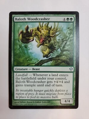 MTG Magic The Gathering Card Baloth WoodcrasherCreature Beast Green Zendikar  - Image 1 of 2