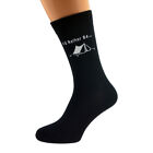 I'd Rather Be Camping With Tent Image Printed Mens Black Cotton Socks
