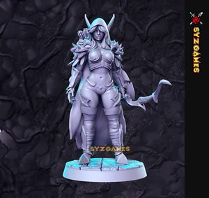 Sylvana Warcraft Fantasy Miniature Drow Ranger Dark Elf DnD 5E Figure Wargames - Picture 1 of 1