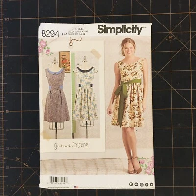 Simplicity Pattern 8294 U5 Sz 6-14 misses dress & sash cut to Sz 12 - Image 1 of 2