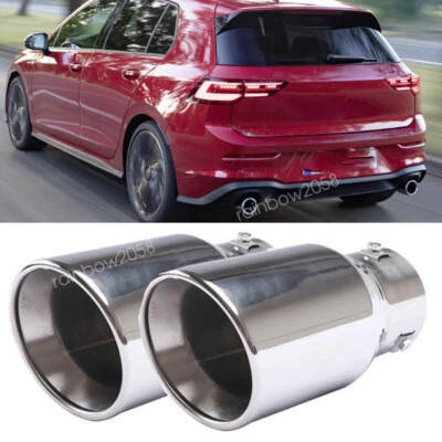 For Volkswagen GTI 2PCS Exhaust Pipe Tip Rear Tail Throat Muffler 1.5" to 3" Foto 1 de 4