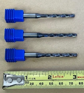 LOT OF 3: CARBIDE DRILL 1536SU05-0380, 3.8MM DRILL DIA, 5MM SHANK DIA, 74MM OAL - Foto 1 di 9