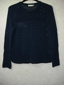 Tory Burch Pullover Pulli Damen M m m meerblau offen Strick Rundhals Langarm - Bild 1 von 9