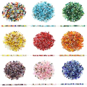500pcs 4mm Bicone Beads Assorted Colors - Faceted Crystal Glass Spacer Beads - Picture 1 of 29