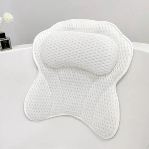 Ergonomic Bathtub Pillow Spa Cushion with 4D Air Mesh For Head Neck Back Support - Picture 1 of 9