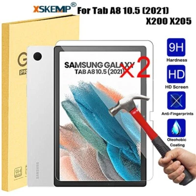 2Pcs Samsung Tab A8 10.5  X200 X205 Tempered Glass Screen Protector Anti Shatter - Image 1 of 4