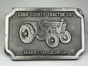 Vintage Cobb County Tractor Co. Marietta GA Hit Line USA Belt Buckle Agriculture - Picture 1 of 9