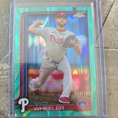 2025 Topps Chrome #189  Zack Wheeler Teal Raywave 117/199 Philadelphia Phillies - Image 1 of 2