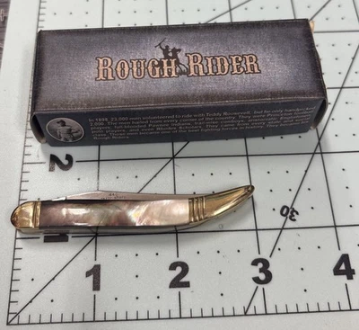 Faca palito de dente Rough Rider bebê cabo de pérola preta bolso dobrável RR234 - Imagem 1 de 4