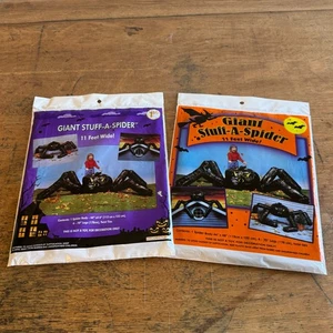 2 Vintage 1990er Riesen Stuff-A-Spider Halloween 11 Fuß breit Garten Dekor - Bild 1 von 5