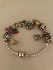 Pandora Moments Mickey Mouse Verschluss Schlangenkette Armband - Silber - Bild 1 von 9