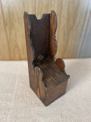 Vintage Wooden Free Standing Salt Box Storage Cottage Farmhouse Primitive 10.5” - Image 1 of 4