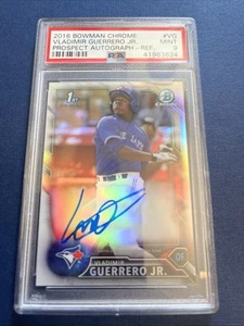 2016 VLADIMIR GUERRERO JR Bowman Chrome Autograph Refractor #/499 Rc PSA 9 Mint - Picture 1 of 2