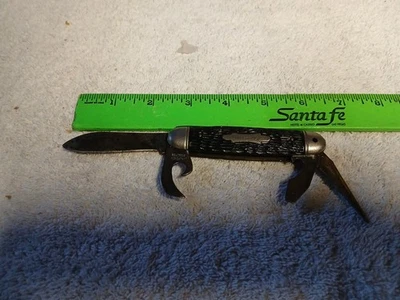 Navaja de Bolsillo IMPERIAL PROV R.I. De Colección 4 Hojas Plegable EE. UU. Mango Plantillado Foto 1 de 4