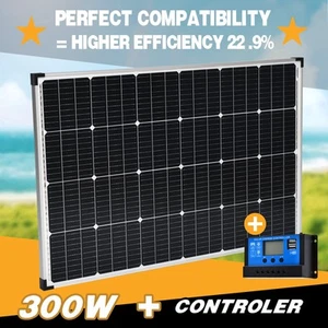 12V 300W Solar Panel Kit Mono 10A Contoller 300 Watt Caravan Camping Charge USB - Picture 1 of 12