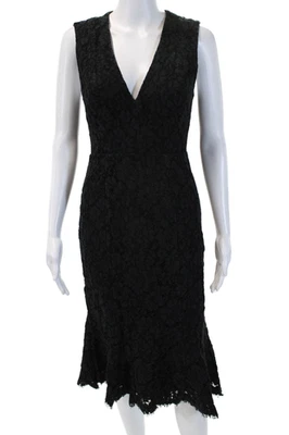 Vestido de encaje negro con cremallera trasera Fame and Partners para mujer sin mangas cuello en V talla 6 Foto 1 de 4