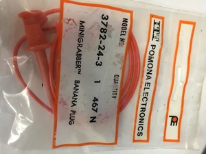 3782-24-3    POMONA TEST LEAD BANANA TO GRABBER 24" ORANGE   NOS - Picture 1 of 1