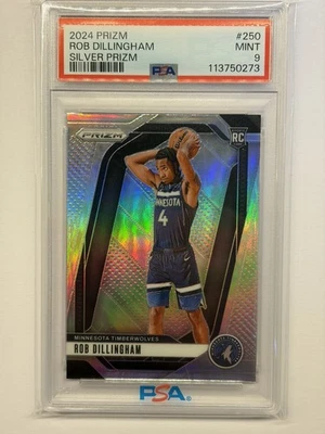 2024 Prizm Rob Dillingham RC Silver PSA 9 - Image 1 of 2