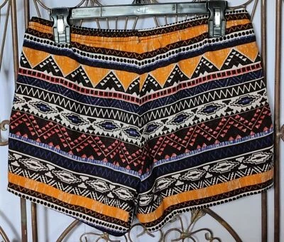 No Boundaries Aztec Pattern Comfy Shorts with Drawstring and Pockets! Med - Image 1 of 4