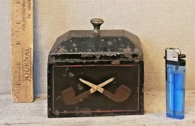 C.I. Tobbaco Box 19th c. Jar Caddy signed DALE COLEBROOK CO casket humidor  PIPE - Image 1 of 4