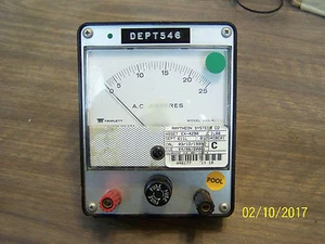 Triplett Panel Mount Gauge AC 330-G 0-25 Amperes Test Station Raytheon Fuse - Picture 1 of 3