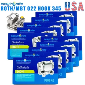 10packs Dental Orthodontic Self-ligating Brackets mini Braces ROTH/MBT 022 3/345 - Picture 1 of 15