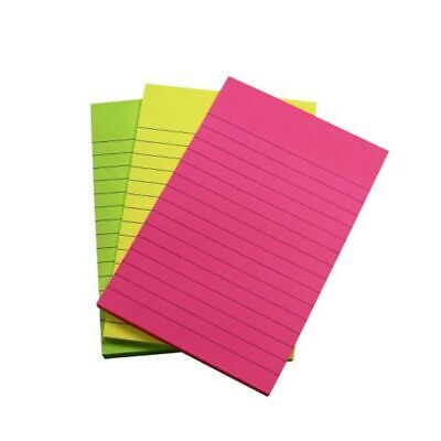 5 Star Extra Sticky Lined Pads Neon 150mm x 101mm 90 Sheets Repositional
