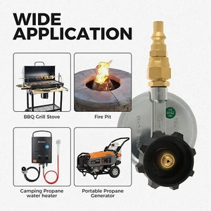 1/4" Quick Propane Gas Regulator QCC1 Valve Converter for Camping Stove Burner - Picture 1 of 6