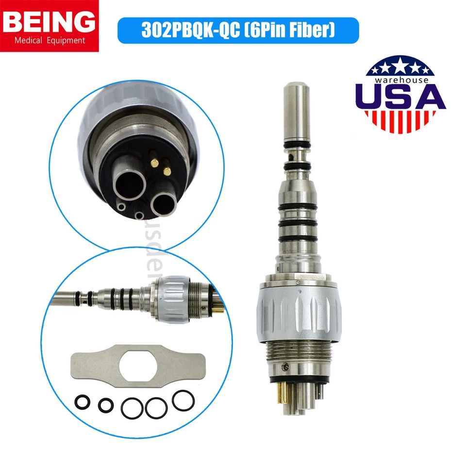 US KaVo MULTIflex LUX 465 LED Style BEING Dental Handpiece Coupling 6 Pin 302PBQ - Image 1 of 4