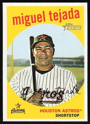 2008 Topps Heritage #600 Miguel Tejada     Houston Astros Card - Image 1 of 2