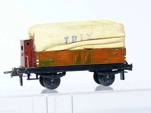 Trix Express 20/76 rareza H0 vagón de baja borda con cabina de freno y lona de la DRG - Imagen 1 de 7