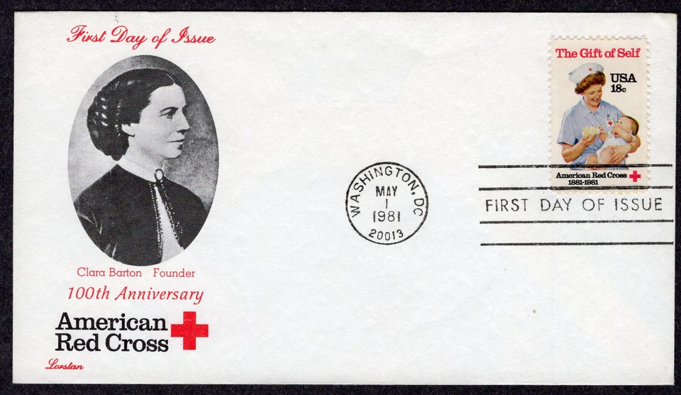 1981 American Red Cross 100th & Nursing (1910) - Lorstan FDC NZ848 - Image 1 of 1