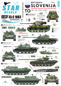 35-C1003 Slovenija #1. TO, 1991 Ten-Day-War. M36B2, T-55, M-84, BTR-50PK - Bild 1 von 2