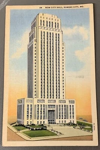 # K168 KANSAS CITY, MO. POSTCARD, CITY HALL - Bild 1 von 2