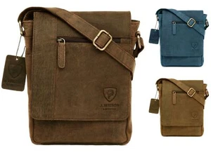 Mens Leather Shoulder Bag Designer Ladies Cross body Work Messenger College Case - Picture 1 of 8