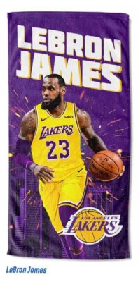 Lebron James Los Angeles Lakers Toalla de Playa Campeones Finales NBA Kobe Bryant Ball Foto 1 de 3