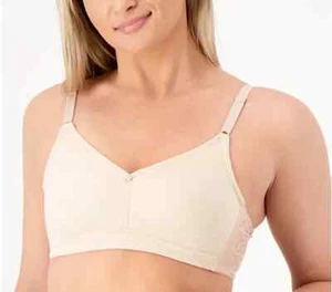 Breezies Jacquard Back Smoothing Unlined Wirefree Bra Sunbeige,46 DD A473390 - Picture 1 of 1