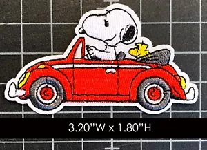 Peanuts: Snoopy & Woodstock Cruising Embroidered Iron On Patch - Picture 1 of 3