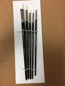 5 STÜCK FLACHE WEISSE NYLON KÜNSTLERPINSEL - Bild 1 von 2