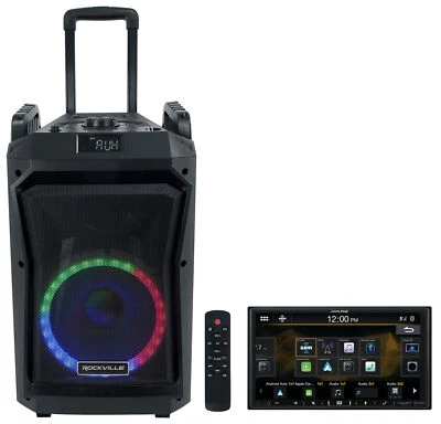 ALPINE i407-WRA-JL 7" Carplay Stereo For 2018-Up Jeep Wrangler JL+Party Speaker - Image 1 of 4