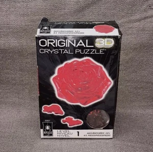 BePuzzled Original 3D Crystal Puzzle Level 1 Red Rose - Picture 1 of 4