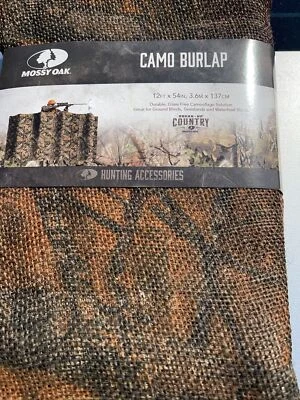 Mossy Oak Camo Burlap Camouflage Blind by Break-Up Country 12ft x 54in - Image 1 of 4