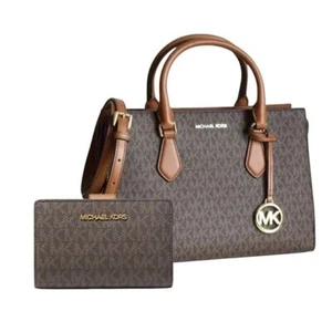 Michael Kors Women's Sheila Small Logo  Satchel With Medium Bifold Zip Coi - Picture 1 of 4