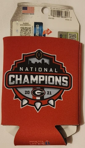 UGA Georgia Bulldogs 2021 NCAA National Champions 2-Sided 12 oz Can Cooler Cover