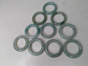 Set of 10 Jadeite Jade Glass Napkin Rings - Picture 1 of 2
