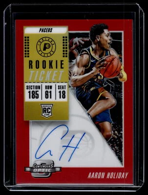 Aaron Holiday 2018 Optic Contenders Rookie Red Prizm Autograph Card /149 #109 - Image 1 of 2
